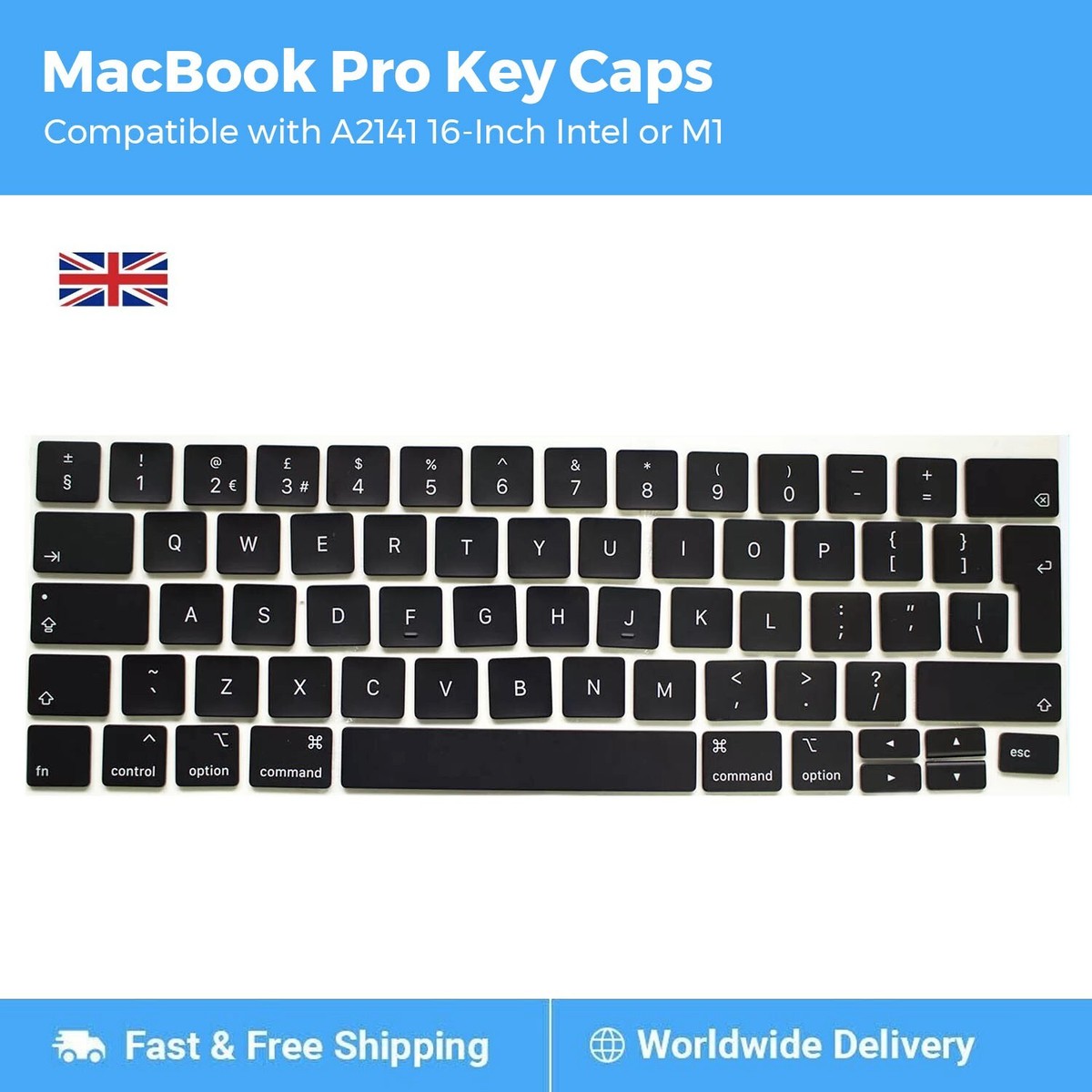 Apple MacBook Pro Keycaps Full Set for A2141 Intel / M1 16