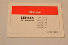Mamiya RB Lenses Instructions, Original, Not a Copy 