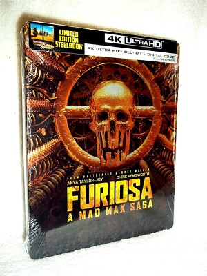 Furiosa A Mad Max Saga (4K/Blu-ray, 2024, STEELBOOK) NEW Anya Taylor-Joy Chris 