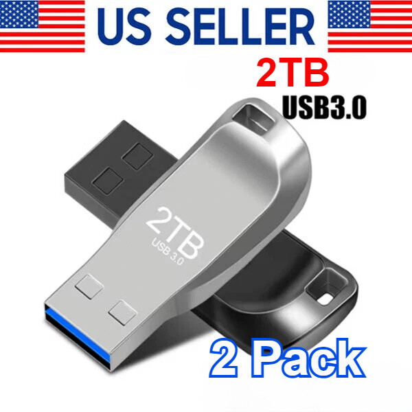 2 Pack 2TB USB 3.0 Flash Drive for PC Laptop Fast Storage