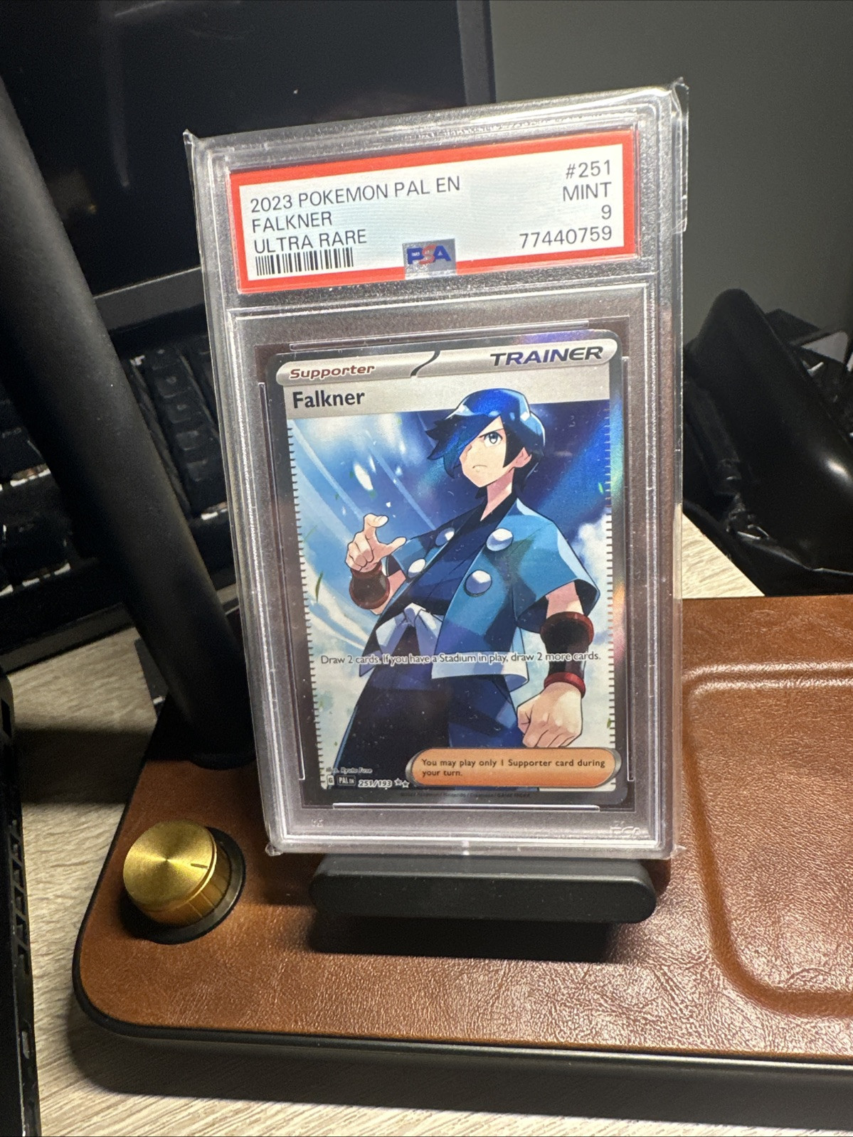 🔥Falkner 251 Full Art Trainer🔥 Pokemon TCG Paldea Evolved 💎 PSA 9 Mint 💎