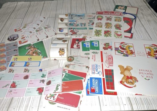 Vintage Christmas Gift Name Tags And Labels Large Assorted Lot