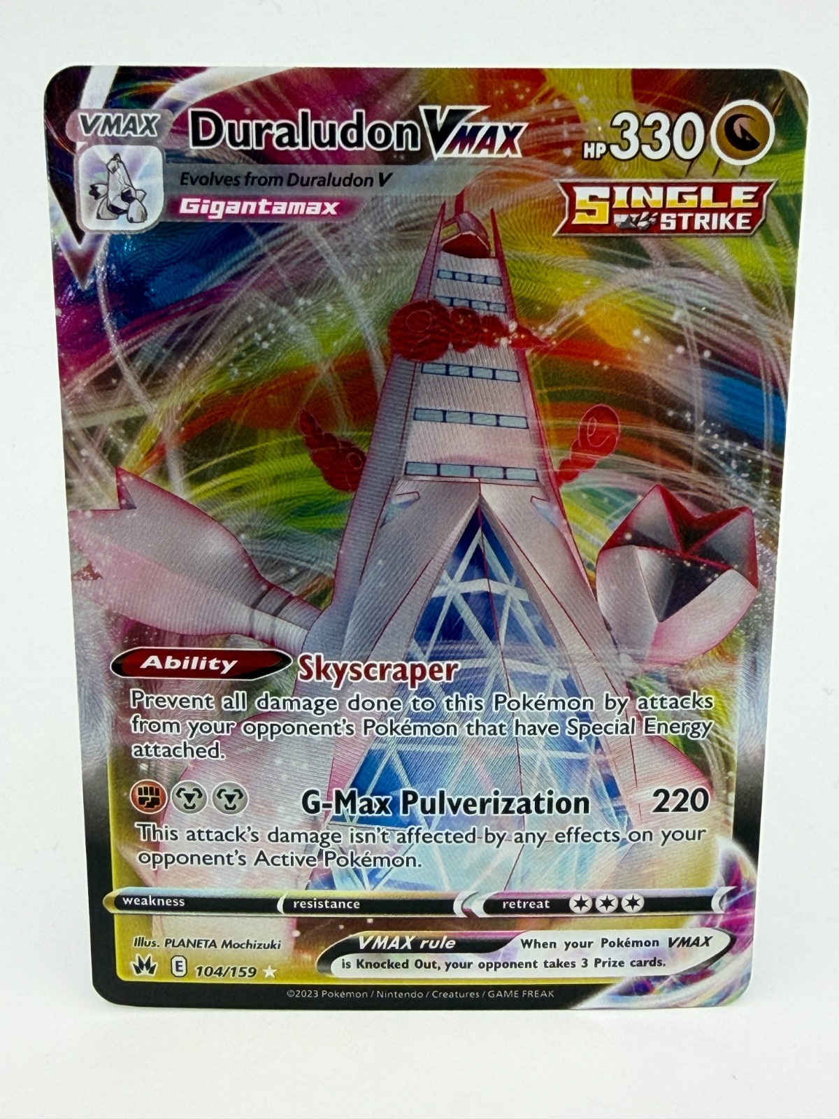 Pokemon Duraludon Vmax Ultra Rare Crown Zenith 104/159