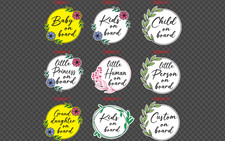 Baby Kids On Board Vinyl Decal Sticker Floral Wreath Car Sign