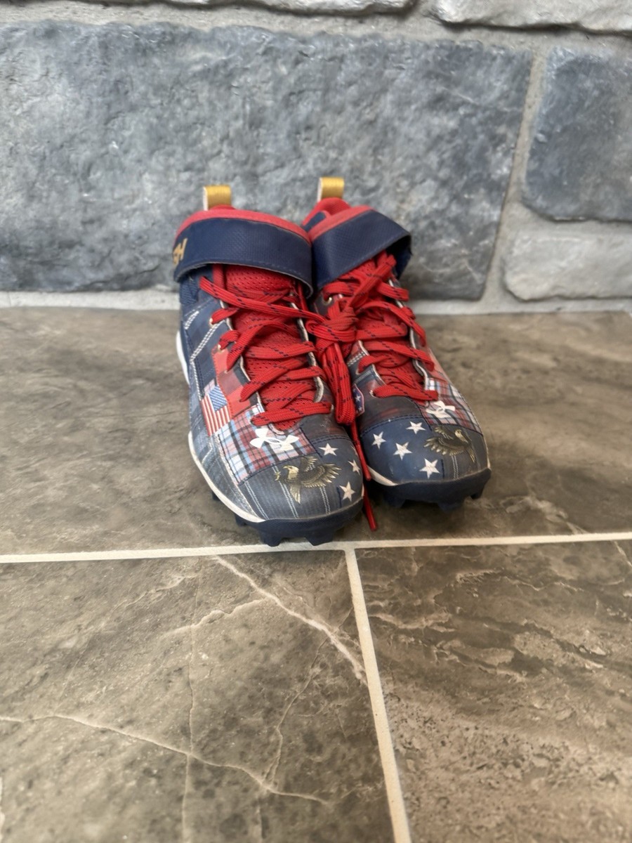 Multicolored Under Armour baseball cleats Bryce Harper 1Y American