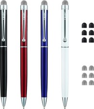 Stylus Pens, 4 Hybrid Mesh Fiber Tips and Ballpoint Pens for Touch Screen Dev...