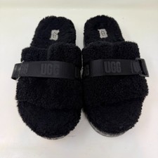 UGG Fluffita Fuzzy Platform Slipper Sandals Shoes Womens Size 9 Black 113475