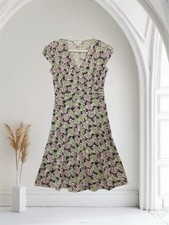 Ann Taylor LOFT Geo Print Faux Wrap Midi Dress Women’s Size 6 Stretch 