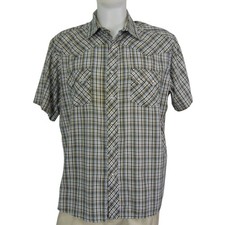 Wrangler Western Pearl Snap Shirt Men  s XXL Plaid Short Sleeve Cowboy Pocket