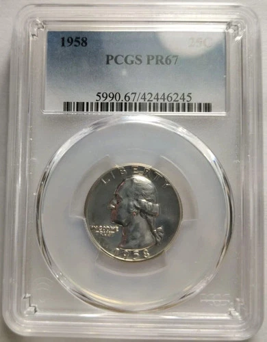 1958 Silver Proof Washington Quarter PCGS PR67