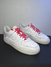 Nike Air Force 1 Supreme Low Top White Red Box Logo CU9225-100 Men's Size 7