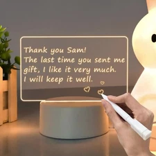 7-color 3-D Night Light DIY Handwritten Message on Acrylic Board USB Monochrome