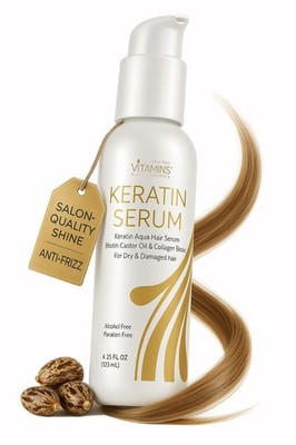 Keratin Hair Serum Oil for Frizzy, Dry, Damaged Hair - Anti-Frizz Shine Gloss...