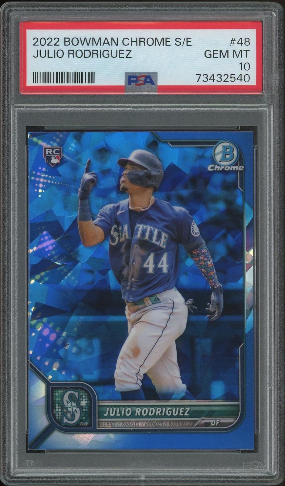 2022 Bowman Chrome Sapphire #48 Julio Rodriguez Rookie PSA 10 (GEM MT)