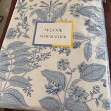 Matouk Schumacher King Duvet Pomegranate Porcelain Blue Linen New