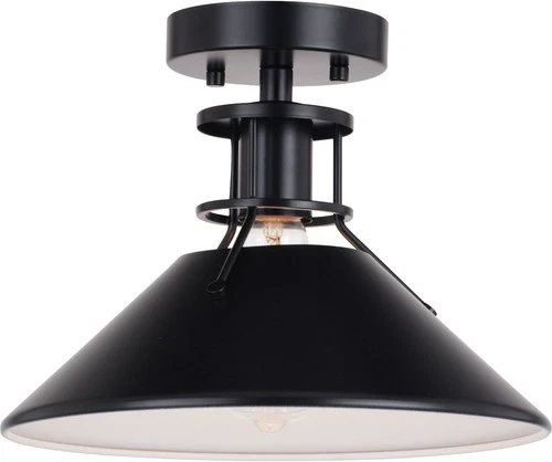Vaxcel Lighting C0270 Canton 12"W Semi-Flush Ceiling Fixture - Black / Matte - Picture 1 of 12