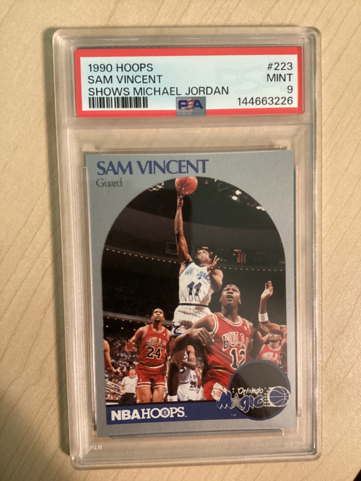 1990-91 NBA Hoops Sam Vincent/Michael Jordan #223 #12 Jersey PSA 9