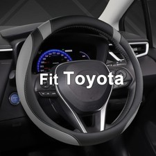 Customized Auto Car Steering Wheel Cover for Toyota Rav4 Corolla Camry Black Gra