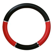 54014 Black/Red 18" Deluxe Steering Wheel Cover