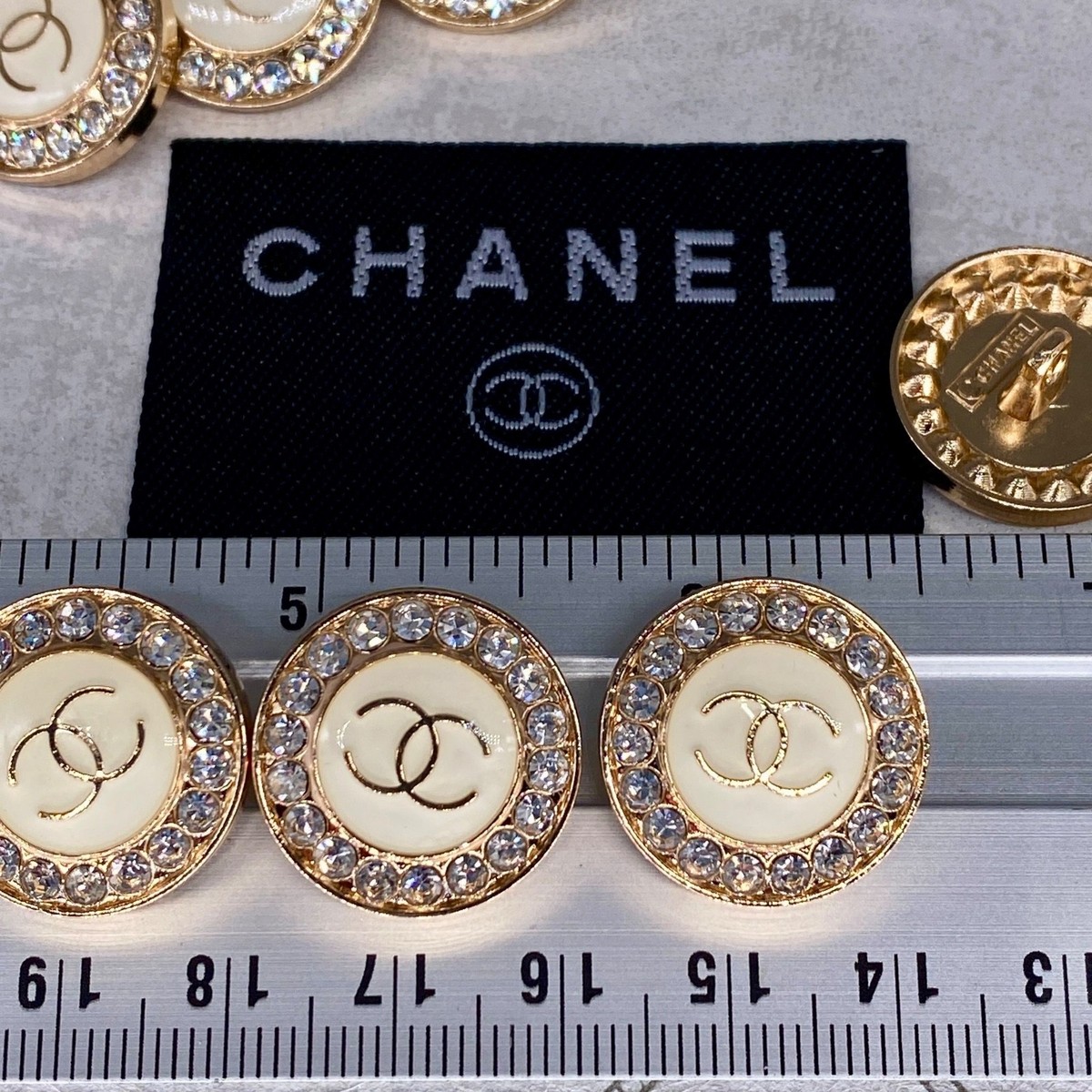 CHANEL CC Lot 10 Button Buttons Ø 20 mm 0.79 Inch Vintage