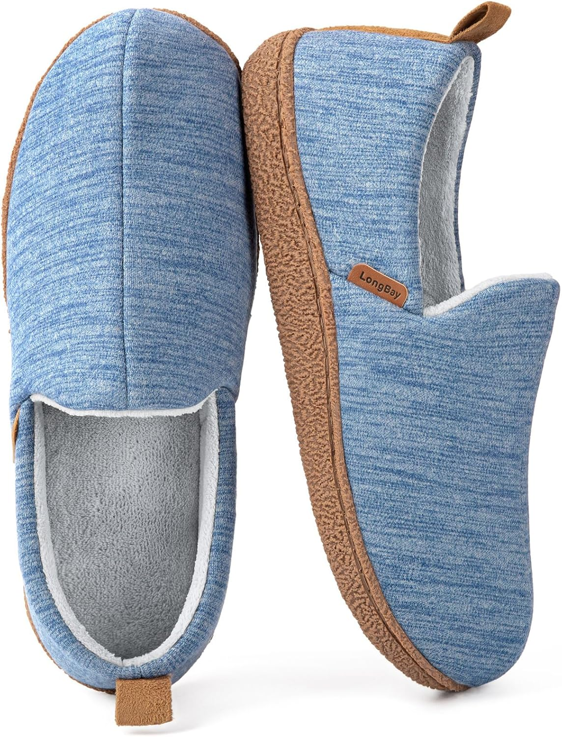 Women'S Memory Foam House Shoes Cozy Brushed Jersey Slippers for Indoor Outdoor-image