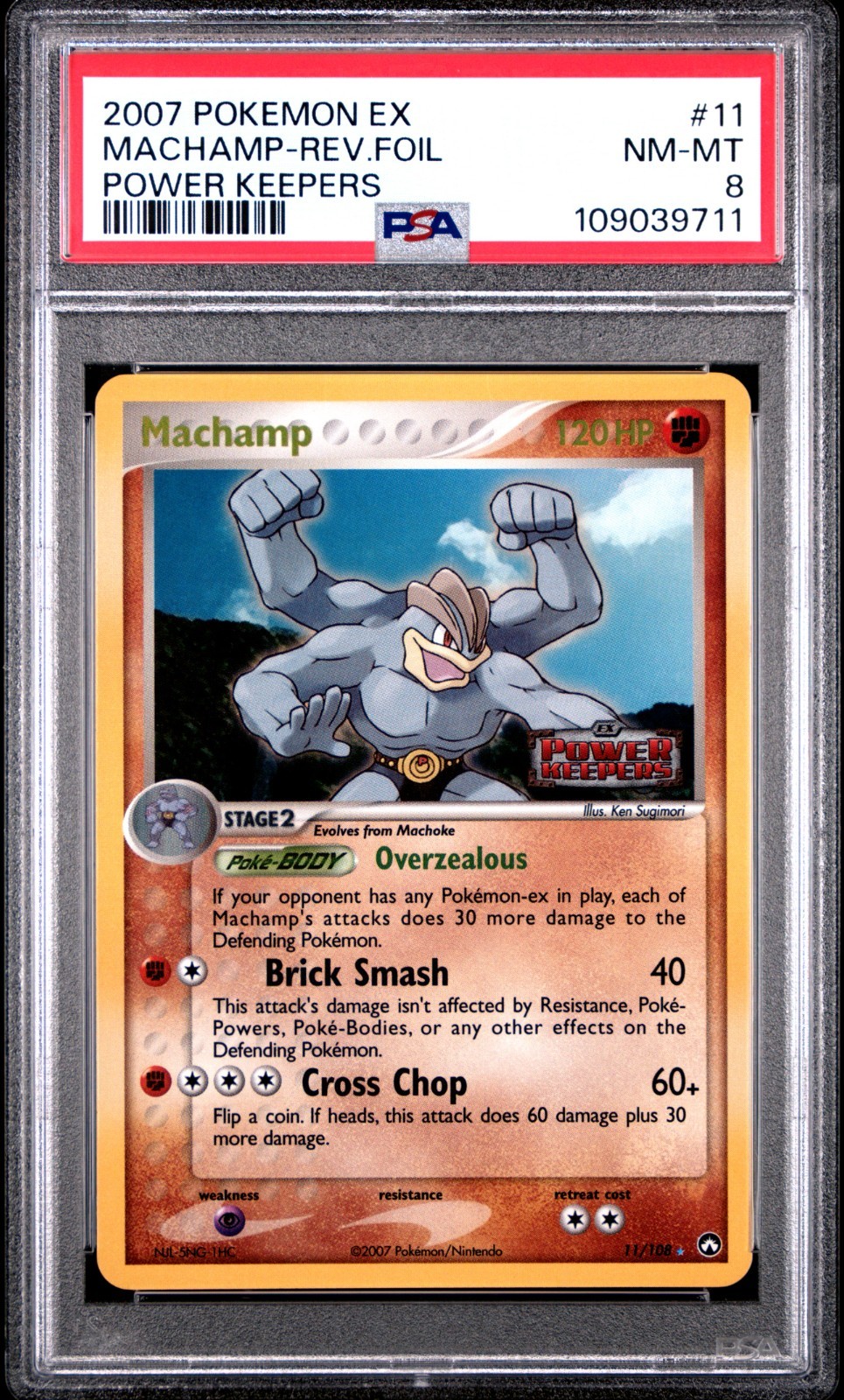 Machamp 11/108 PSA 8 Power Keepers Reverse Holo Pokemon 2007