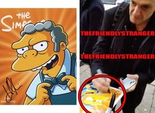 Hank Azaria signed "THE SIMPSONS" 8x10 Photo EXACT PROOF b Bartender Moe COA
