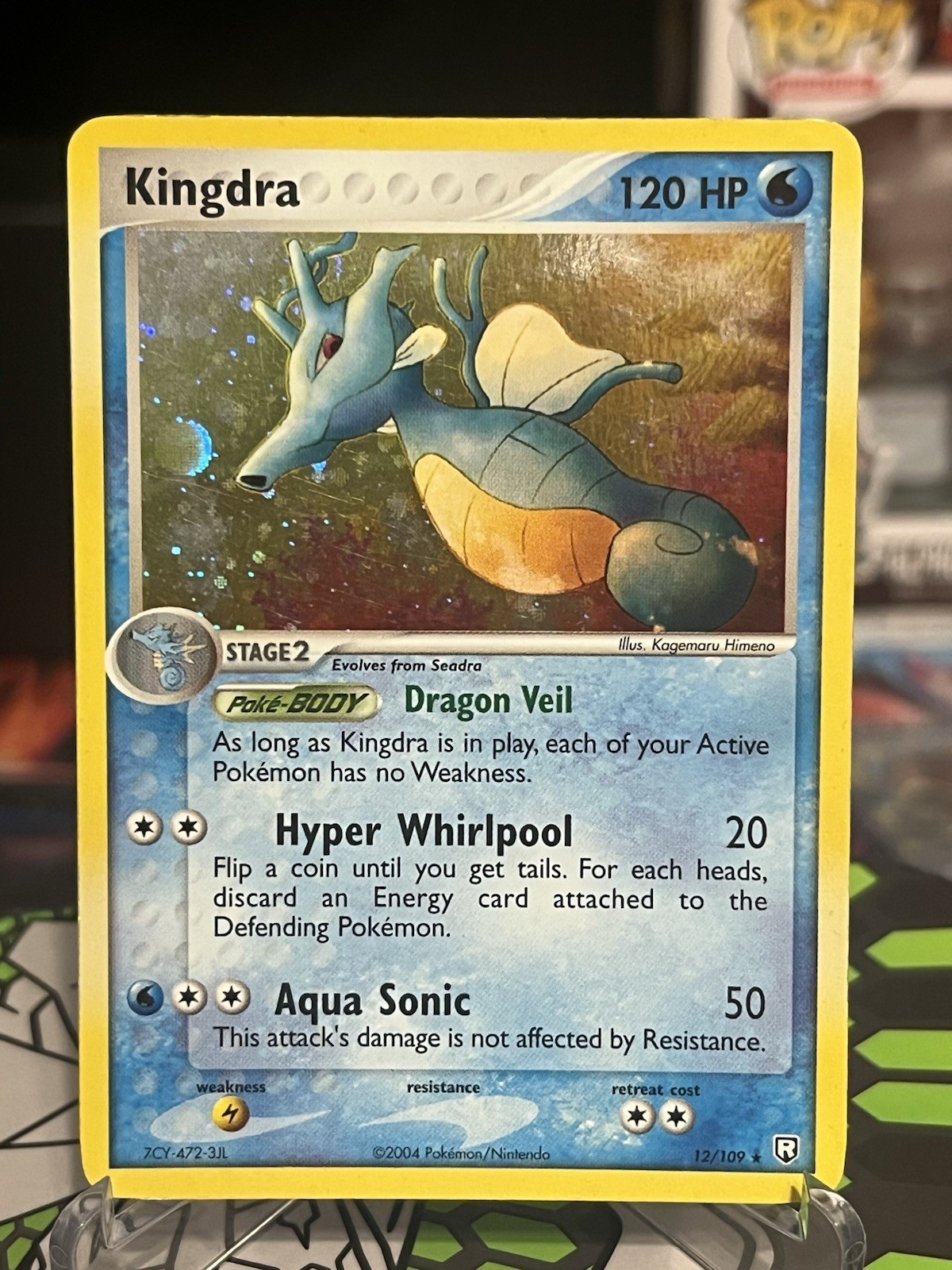 Kingdra 12/109 Team Rocket Returns Holo Pokemon Card -Swirl - LP - FREE Shipping