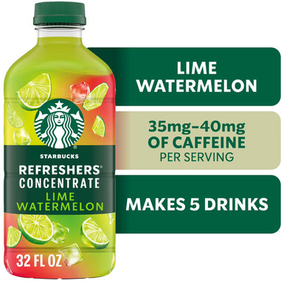 Starbucks Refreshers Concentrate Lime Watermelon, Refreshing Drink, Cold Drinks 