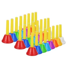 3 Set Hand Bells Set 8 Note Musical Bells Diatonic Bells, Yellow/Mixed Colors