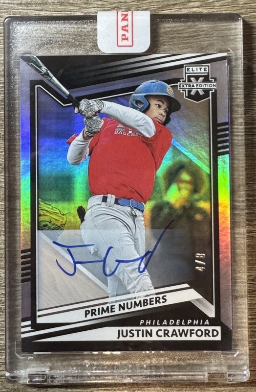 Justin Crawford 2022 Panini Elite Extra Edition Baseball Auto /8 Phillies