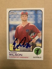 SIGNED 2022 ETHAN WILSON TOPPS HERITAGE CLEARWATER THRESHERS AUTOGRAPH MILB