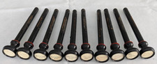 Fantastic Set Of 10 Straight Pump Organ Pulls Stops Great Inserts Circa 1902 Fantastic Set Of 10 Straight Pump Organ Pulls Stops Great Inserts Circa 1902 - Image 1