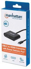 Manhattan USB-C To USB-C/HDMI Cable- 19.CM Male/Female Black