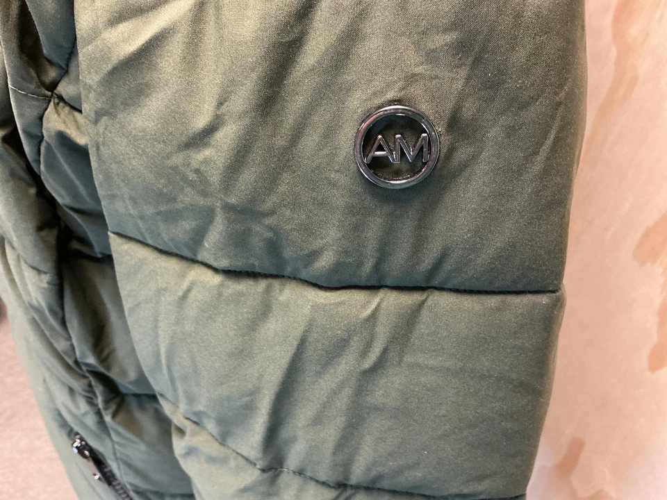 ANDREW MARC XL OLIVINE LONG STRETCH HOODED PUFFER JACKET COAT PARKA NEW - Image 4 of 4