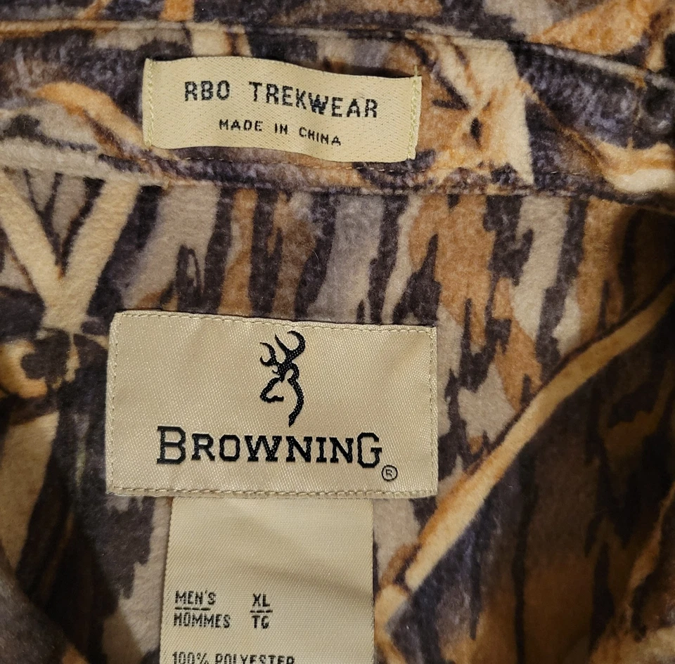 Browning Mossy Oak мужской XL длинным рукавом на пуговицах камуфляж охотничья рубашка - Изображение 3 из 4