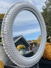 Vintage 1984 Burwood Oval Mirror 15x18 White Hobnail Milk Glass Style Plastic