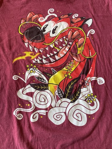 Disney Mulan Mushu Maglietta Rossa T-Shirt Maglietta Grafica Uomo Large - Foto 2 di 7