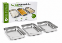 Panierschalen Edelstahl 3Er Set 22 X 14,5 Cm Rostfrei Stapelbar