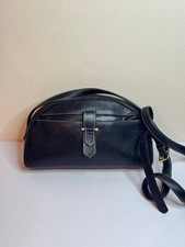 LANCEL Vintage Black Leather Crossbody Bag