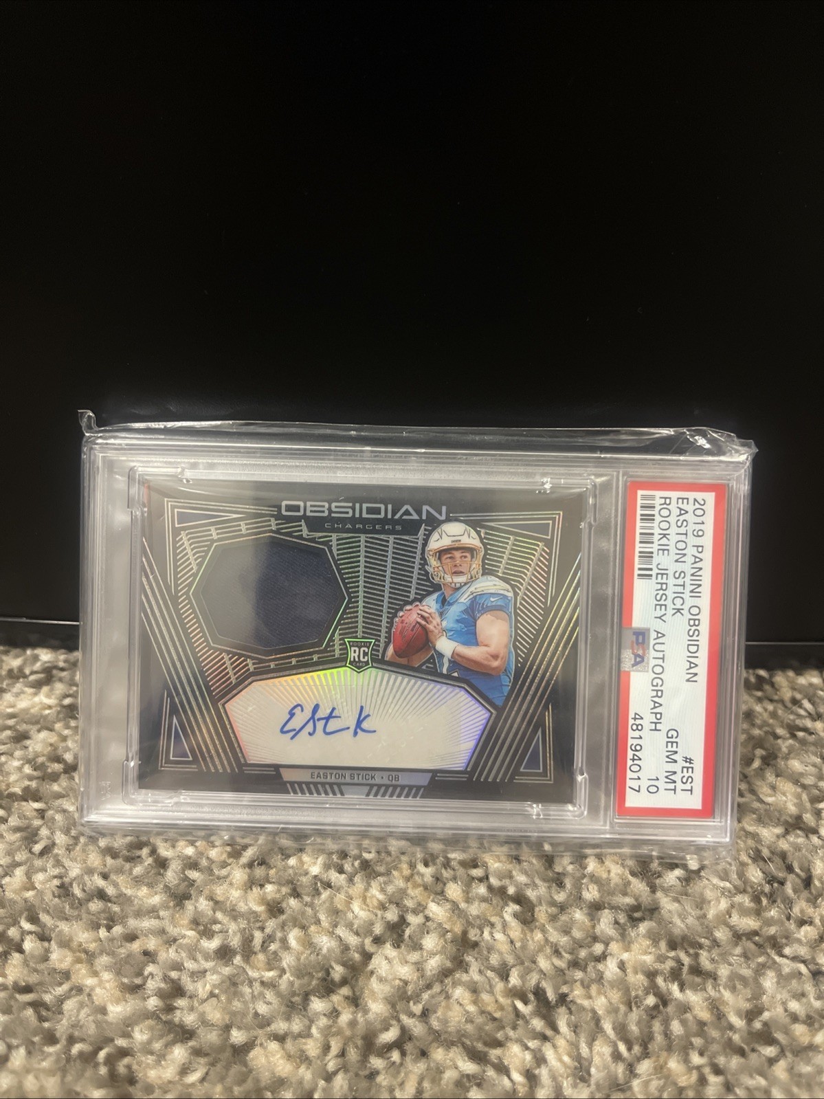 Easton Stick Panini Obsidian Rookie Jersey Autos #EST Base