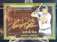 2020 TOPPS FIVE STAR MIGUEL CABRERA AUTO GOLDEN GRAPHS SP #01/15 Detroit Tigers