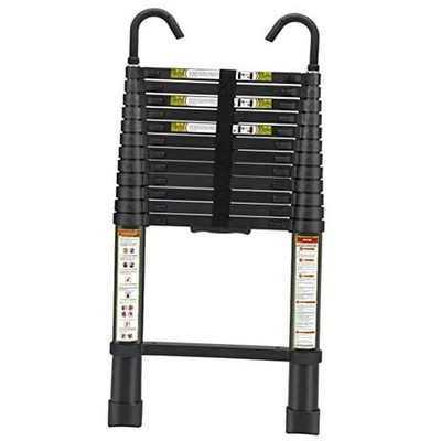 Telescopic Ladder, 12.5 ft Aluminum Telescoping Ladder with Non 12.5 FT Black