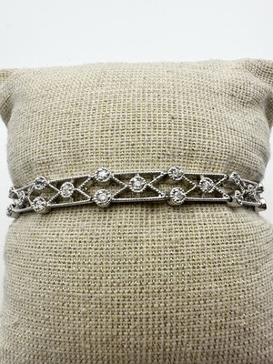 FAS Sterling Silber 925 Art Deco Stil C Z Tennis Armband 6,5''