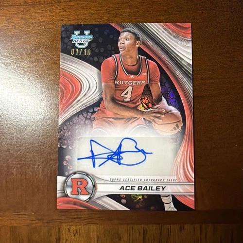 Ace Bailey Black Refractor 1/10 Auto | 2024-25 Bowman U Best Rutgers 1st RC