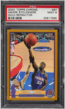 2003 Topps Chrome Amare Stoudemire Gold Refrator PSA 9