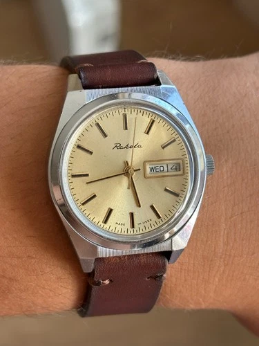 Vintage Rare Men's Watch Raketa 2628H Rolex Made in USSR Soviet Union Gold Dial