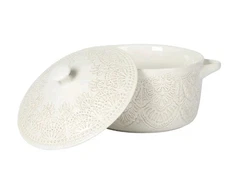 Pioneer Woman ~ VINTAGE LACE ~ Round ~ Ceramic ~ Casserole Dish w/Lid ~ Linen