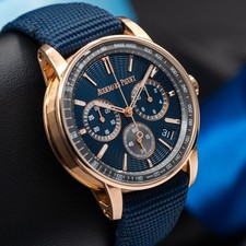 Audemars Piguet Code 11.59 Chronograph "Blue Nuit Nuage" Rose Gold Dial 26393OR