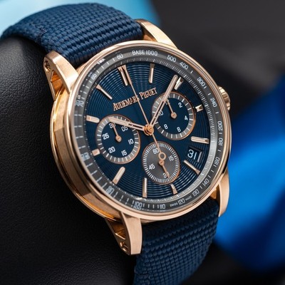 Audemars Piguet Code 11.59 Chronograph ''Blue Nuit Nuage'' Rose Gold Dial  26393OR